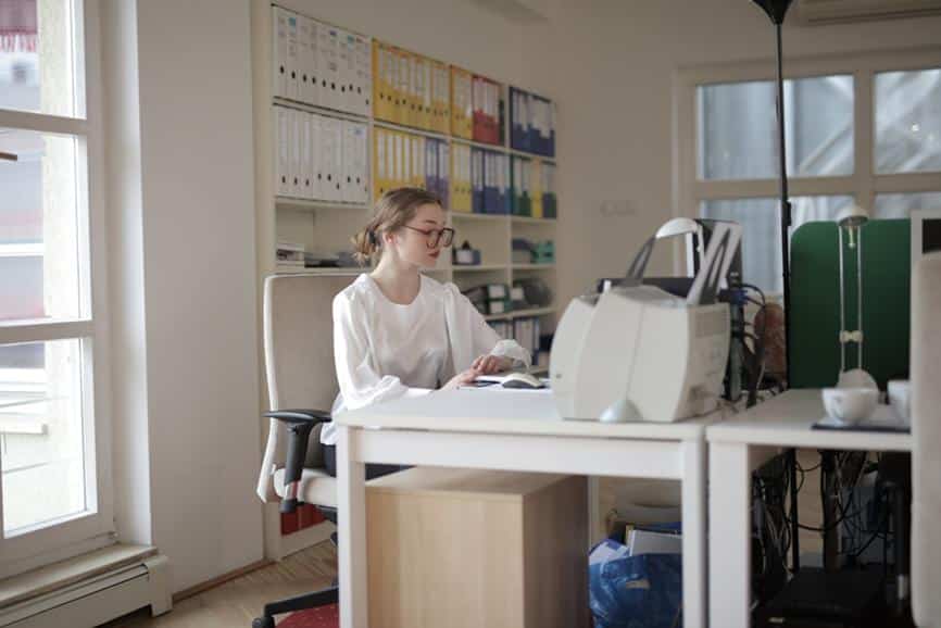 Working Woman Going Over Company Finances